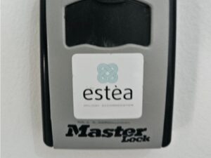 Step 8 - Open the lockbox with the estea sticker, using the code we sent you